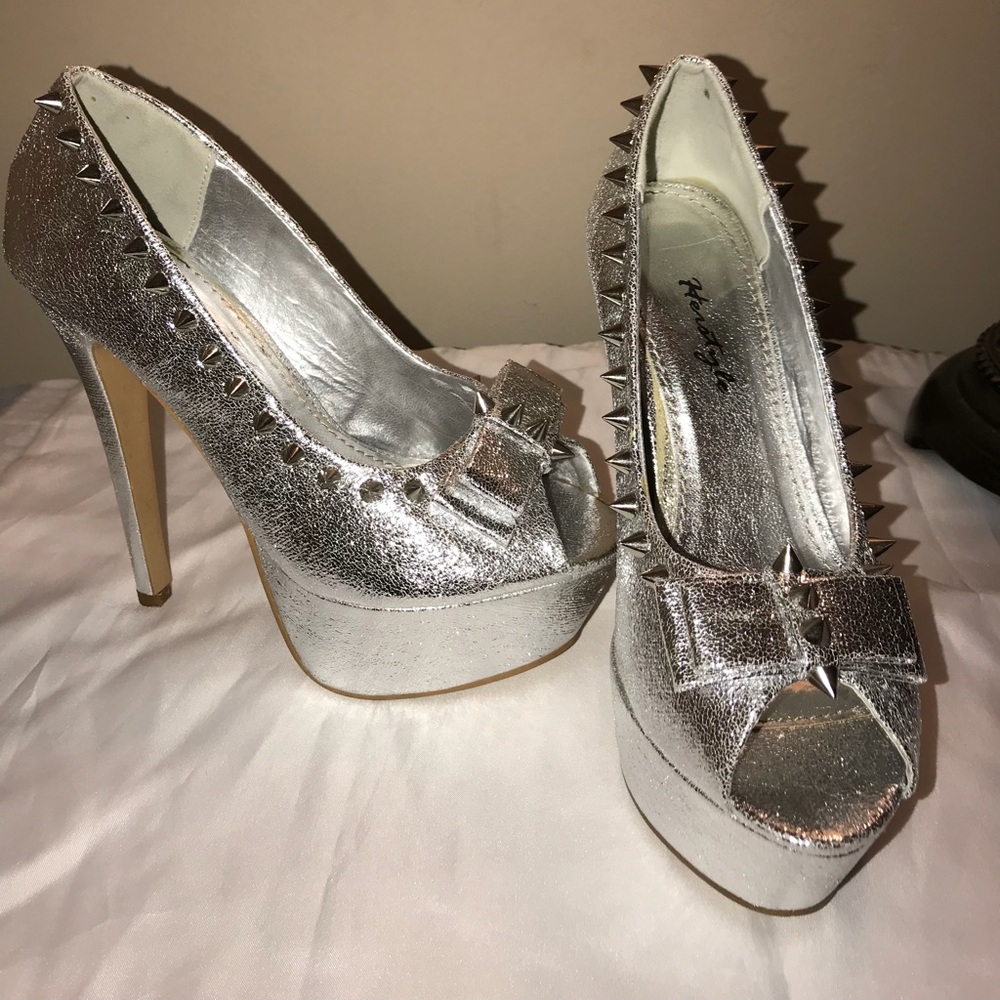 Herstyle Chunky Spiked Stilettos Size 7